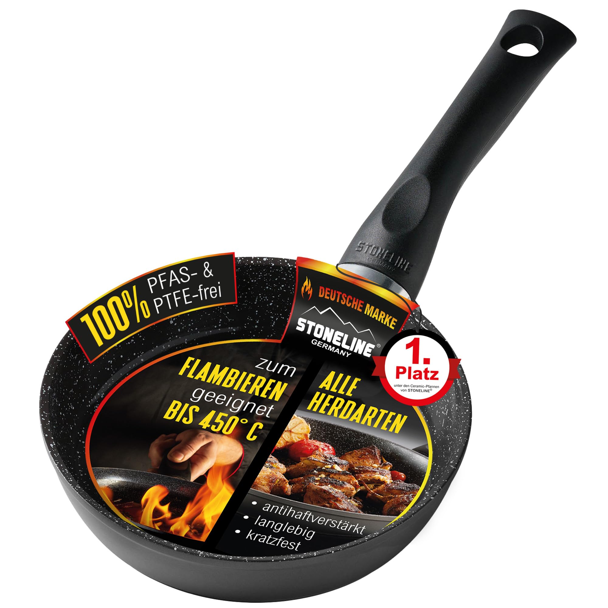 Flonal ONICE Padella Antiaderente In Ceramica 28 Cm | Made In Italy | Senza PFAS, PFOA, Metalli Pesanti | Alluminio Forgiato - 3