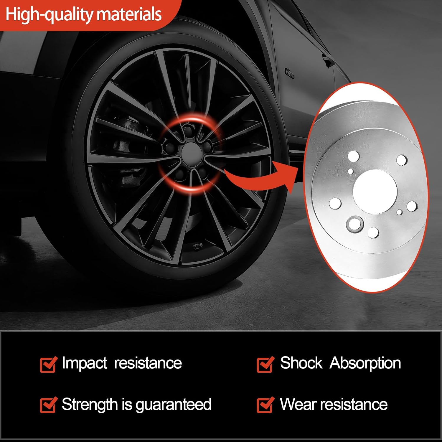 Rear Left & Right Disc Brake Drums Set Compatible with RAV4 2.0L L4 1996 1997 1998 1999 2000, Replace# BD35038 4243142010 4243142011