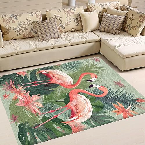 Miniatura 2 de Alfombra de área Flamingo de 4 x 6 pies, para baño, impresa, exterior e interior, sala de estar y dormitorio, corredor