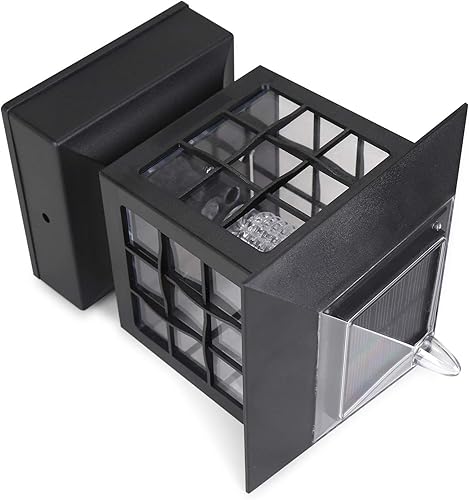 Miniatura 5 de KS101X2 - Paquete de 2 luces solares para exteriores con base de ajuste de 4 pulgadas para montaje en poste de jardín al aire libre, 4.88 x 4.88 x