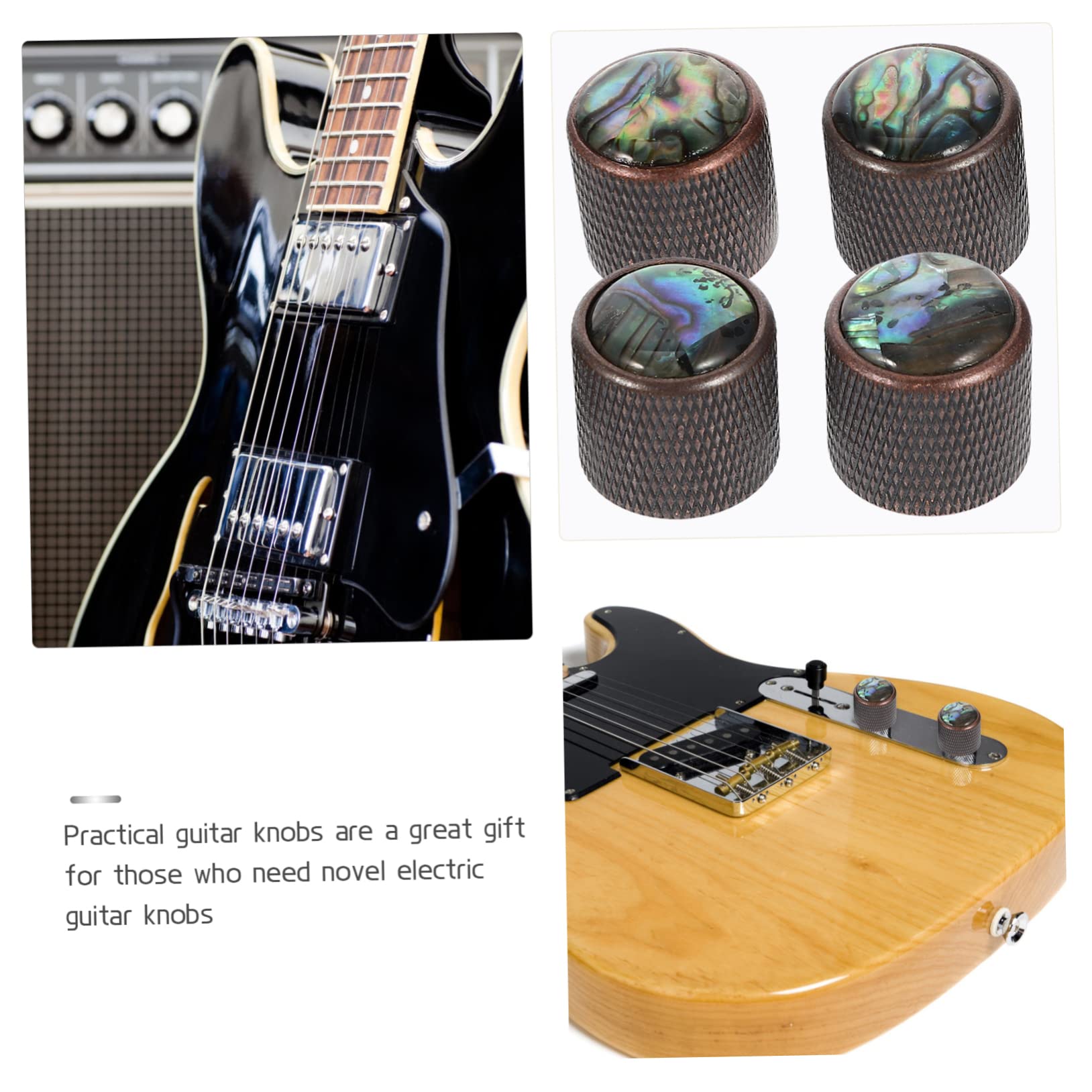 12stücke Lautstärkeregler Gitarre Bass Hochwertige Metallknöpfe Mit Muschelschale Langlebig Und Installieren Perfektes Zubehör Für Musiker