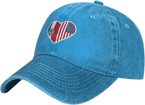 LIICHEES I Love America and Missouri - Gorra de béisbol para hombre y mujer sombrero de vaquero vintage casquette