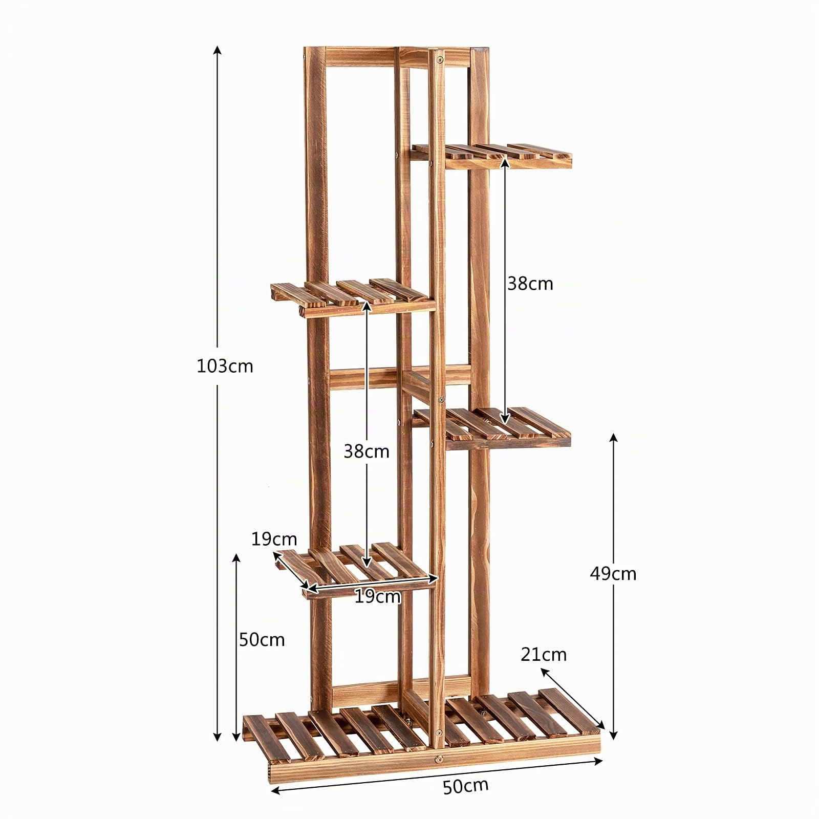 COSTWAY Scaffale per Piante da Interno ed Esterno, Porta Fiori di Legno a 5/6 Livelli, Porta Vasi per Giardino, Balcone e Soggiorno (5 livelli)