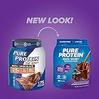 Vista 2 de Proteína en polvo 100 % whey, 1.75 libras, Pure Protein, 1, 1