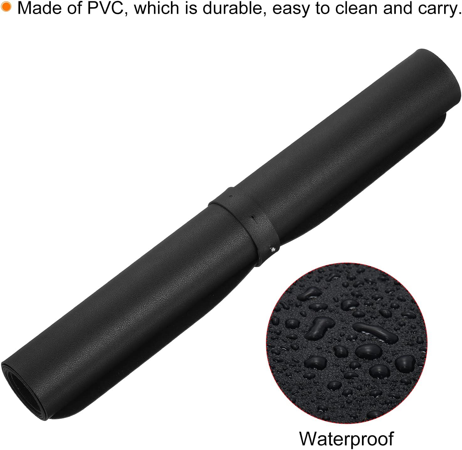 PATIKIL 35"x18" Desk Mat Protector, PVC Non-Slip Waterproof Mouse Pad Writing Mat for Office Home, Black