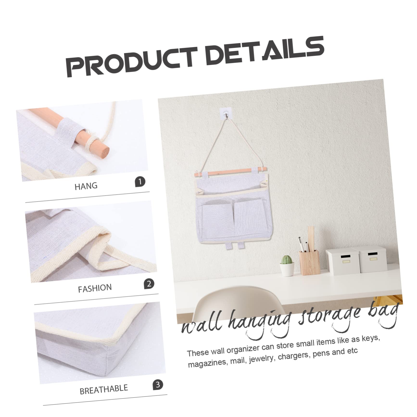 IMIKEYA 5 Pièces De Rangement Mural Organisateur De Téléphone Panier De Bébé Organisateur Mural Suspendu Pochette De Rangement De Garde-Robe en Tissu Paniers Outils De Stockage