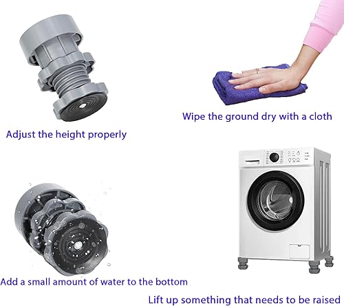 Miniatura 5 de 8 almohadillas antivibración para soporte de lavadora, almohadillas antideslizantes para lavadora y secadora, almohadillas de cancelación de golpes
