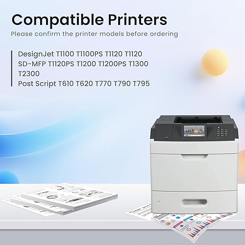 Miniatura 2 de GREENBOX 72 cartuchos de tinta compatibles de repuesto para HP 72 4.4 fl oz C9403A C9370A C9371A C9372A C9373A C9374A para DesignJet T770 T790 T795