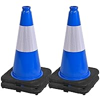 Vista 22 de OrangeStar Conos de tráfico de 12 pulgadas, paquete de 4 conos de seguridad azules con collares reflectantes, base resistente para práctica