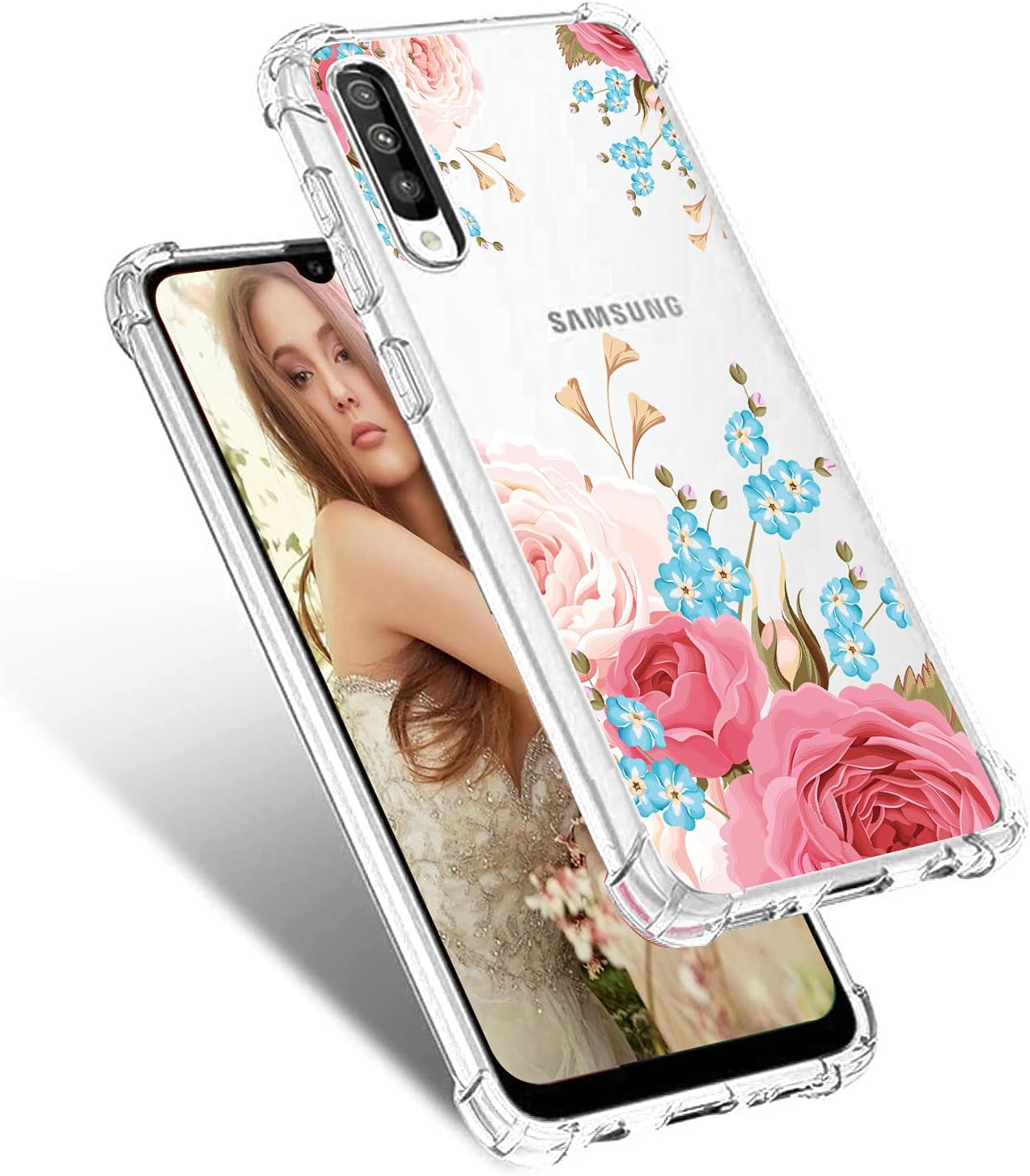 Starhemei for Galaxy A50 Case, Soft TPU Shock Absorption Flexible Gasbag Protection Case Cover for Samsung Galaxy A50 (Penoy)