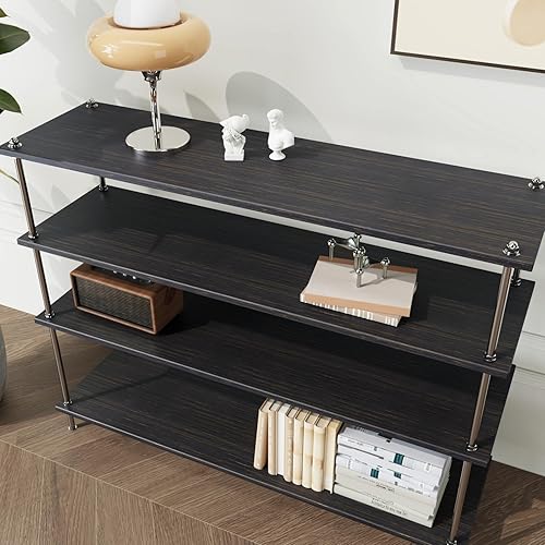 Miniatura 4 de CRE8TIVE Papel tapiz de madera de oro negro de 12 x 354 pulgadas, papel de contacto de grano de madera para encimeras, impermeable, autoadhesivo,