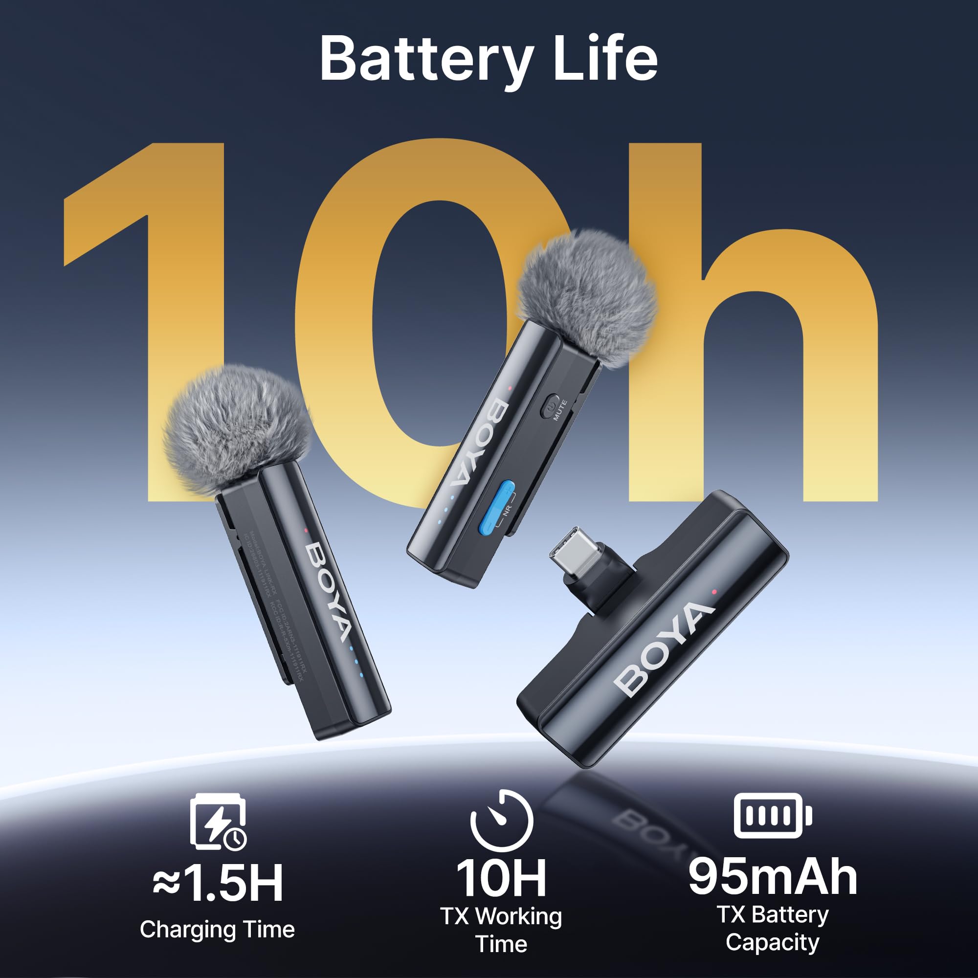 BOYA BOYALINK 2 A2 Drahtloses Lavalier-Mikrofon für iPhone, Kamera, Android, Kabellos Mini Mikrofon, 48 kHz 24 Bit, 1000ft, Rauschunterdrückung, Clip on Mic USB-C/Lightning/3.5mm TRS