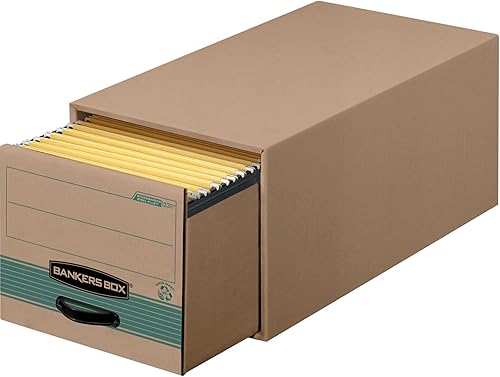 Miniatura 4 de Banker's Box - Paquete de 6 archivadores STORDRAWER STEEL PLUS 100% reciclado extra que ahorra espacio, apila 5 alturas, carta, kraftverde