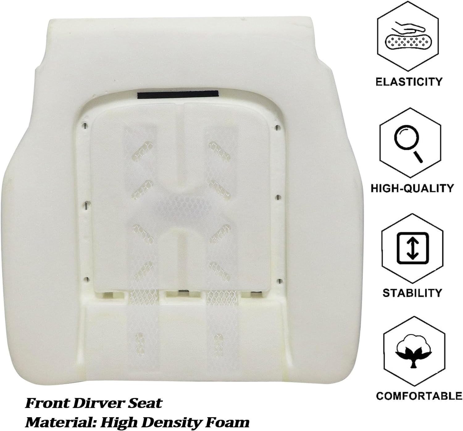 GXARTS Adobe Tan Driver & Passenger Side Bottom & Top Lean Back Seat Cover & Driver Foam Cushion Replacement Perforated Leather Fit for Ford F250 F350 F450 F550 2011 2012 2013 2014 2015 2016