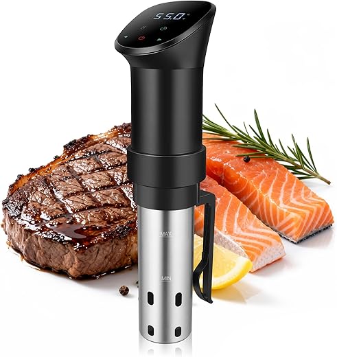 Sous Vide Machine Sous Vide Cooker 850W Cooking Machine Ultra Quiet LED Precision Immersion Circulator Temperature(25℃~92.5℃) & Timer Control IPX7 Waterproof