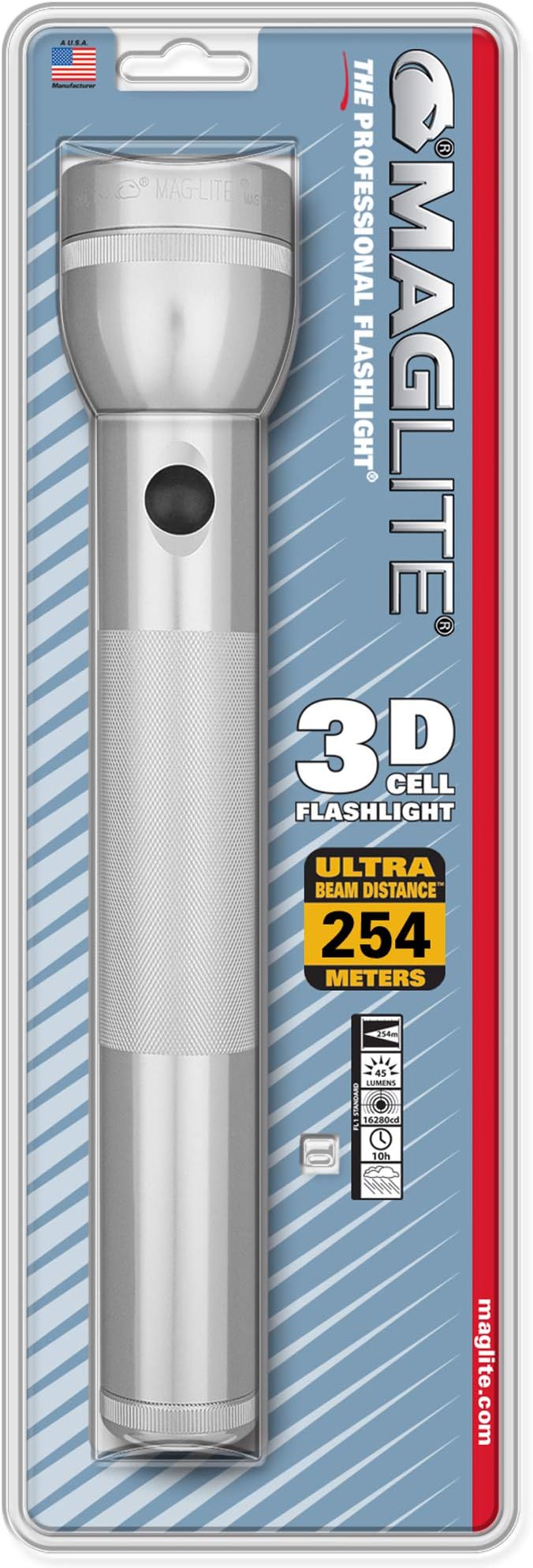 Blister 3D Cell Flashlight Silver