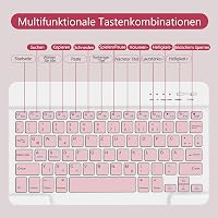 TQQ iPad A16 11/10 Generációs Védőtok Levehető Bluetooth Billentyűzettel - QWERTZ Német Kiosztás, Mágneses Csatlakozás, Hosszú Üzemidő 6