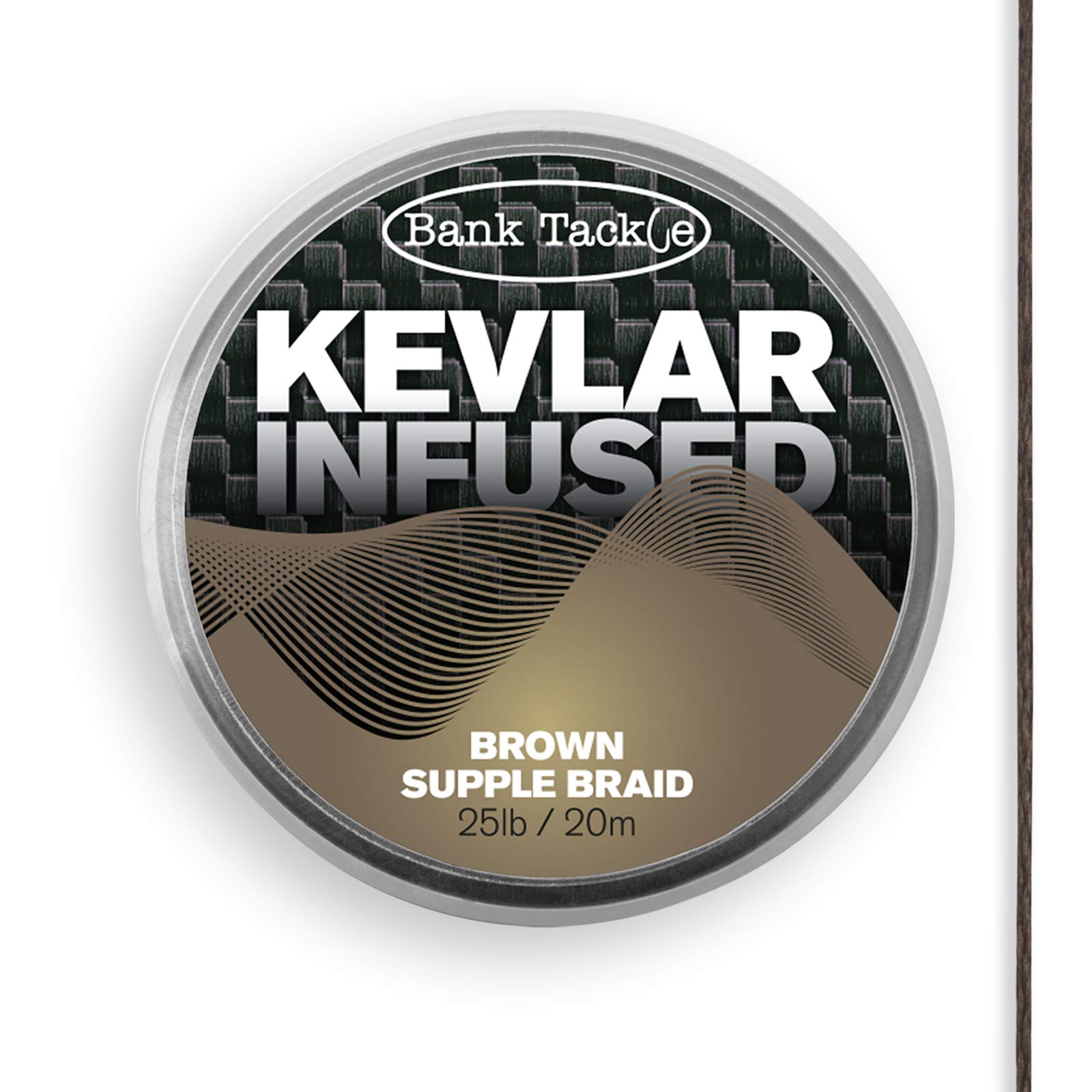 Kevlar Infused Braid Carp Fishing HookLink 25lb 20 Meters (Brown)