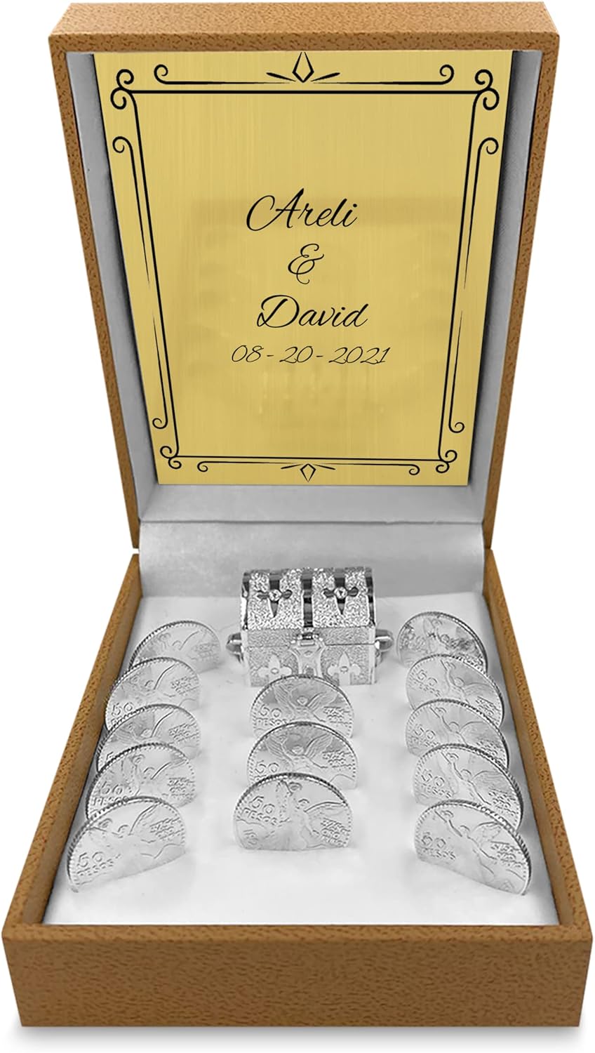 EHV Customizable Wedding Unity Coins Arras Matrimoniales de Boda – Display Box – Traditional Wedding Coins –