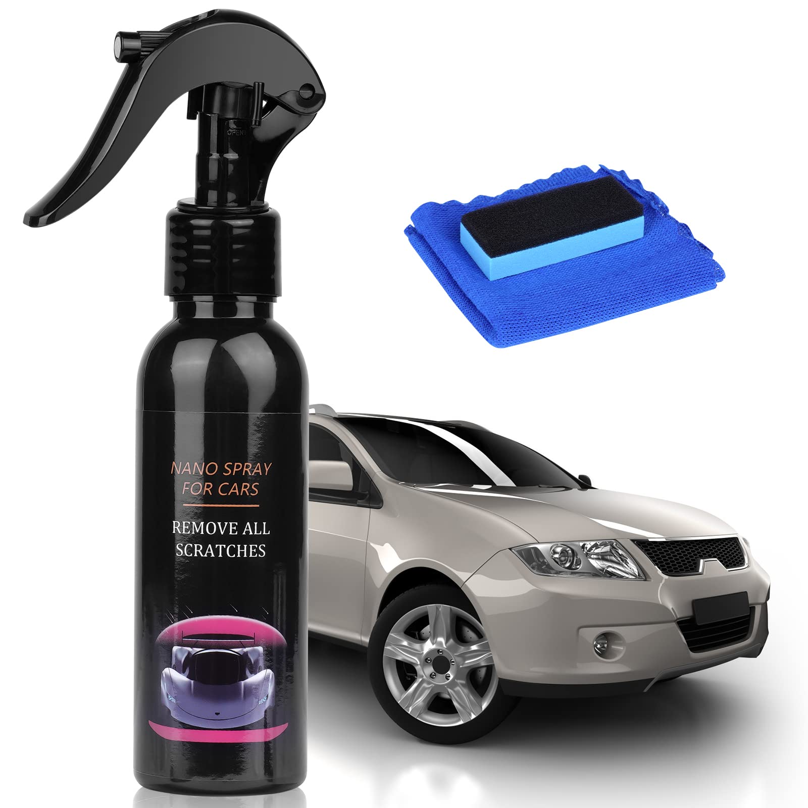 Spray Réparateur De Rayures Voiture 100 Ml - Élimine Rayures Légères, Revitalise La Peinture, Effet Hydrophobe
