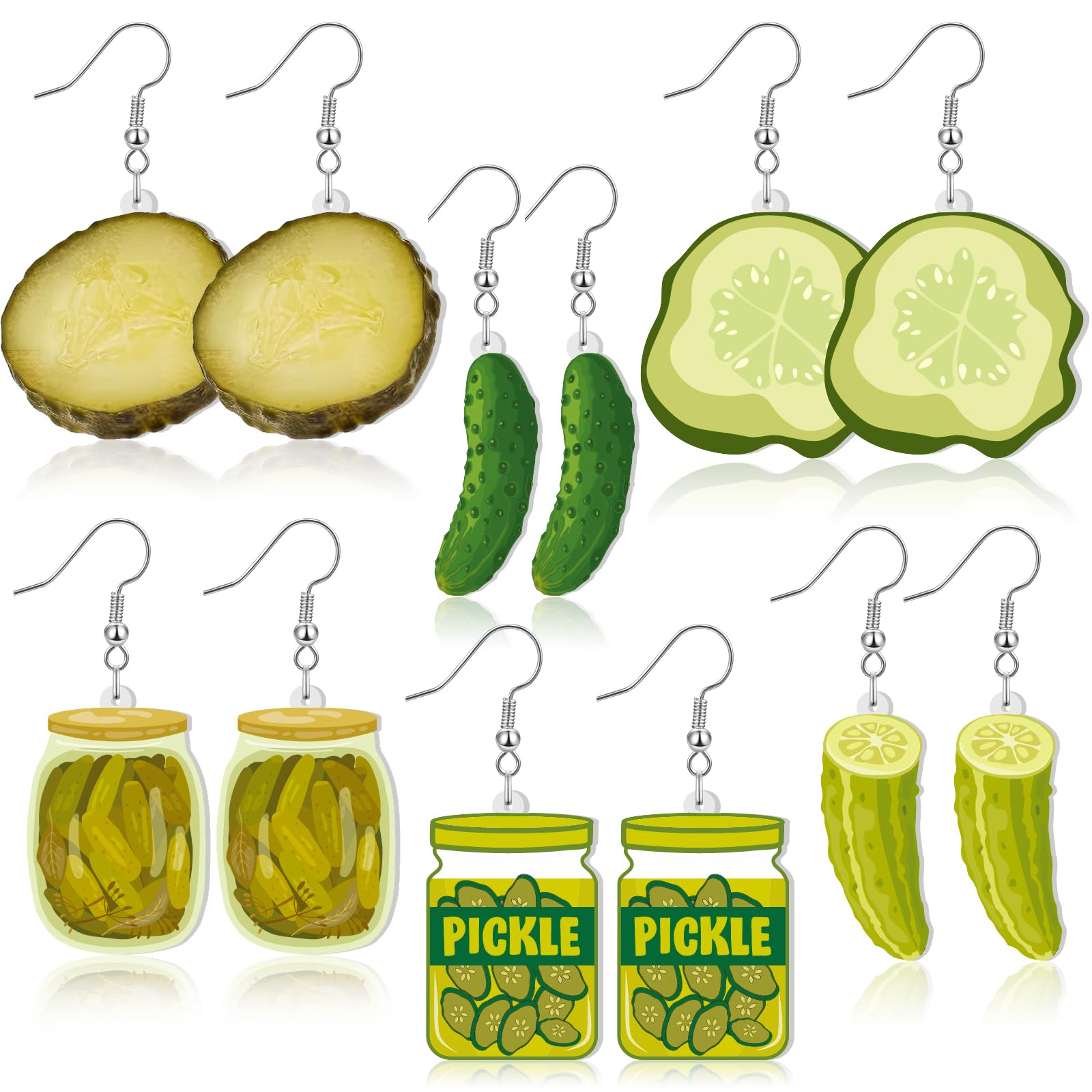 Nosiny 6 Pairs Funny Acrylic Dangle Earring Jewelry