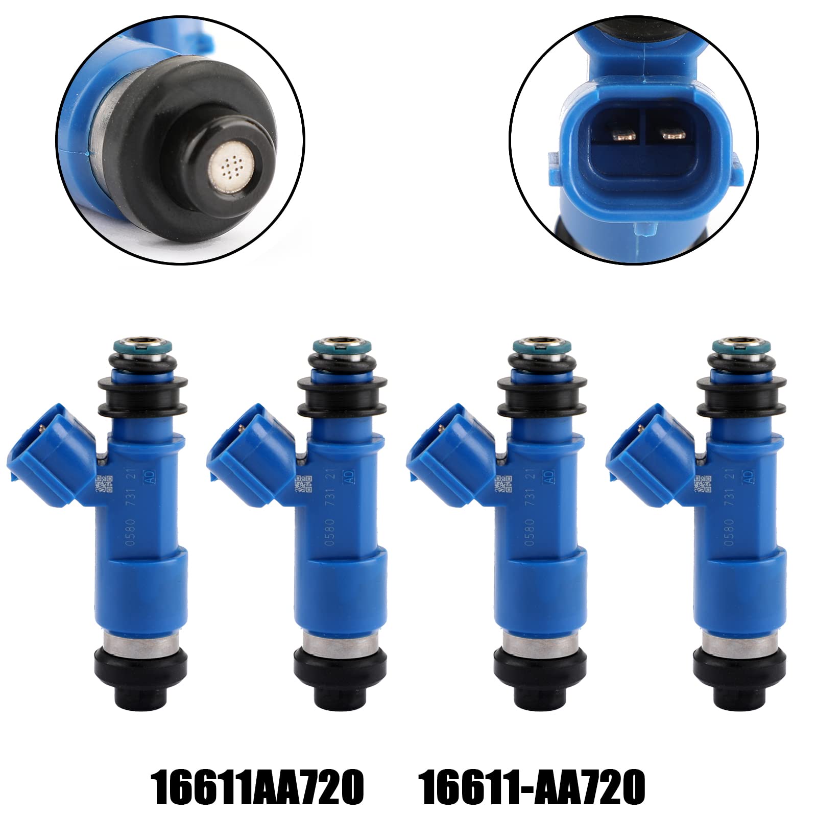 4Pcs Dark Blue 565cc Fuel Injectors Car Accessories, for Subaru