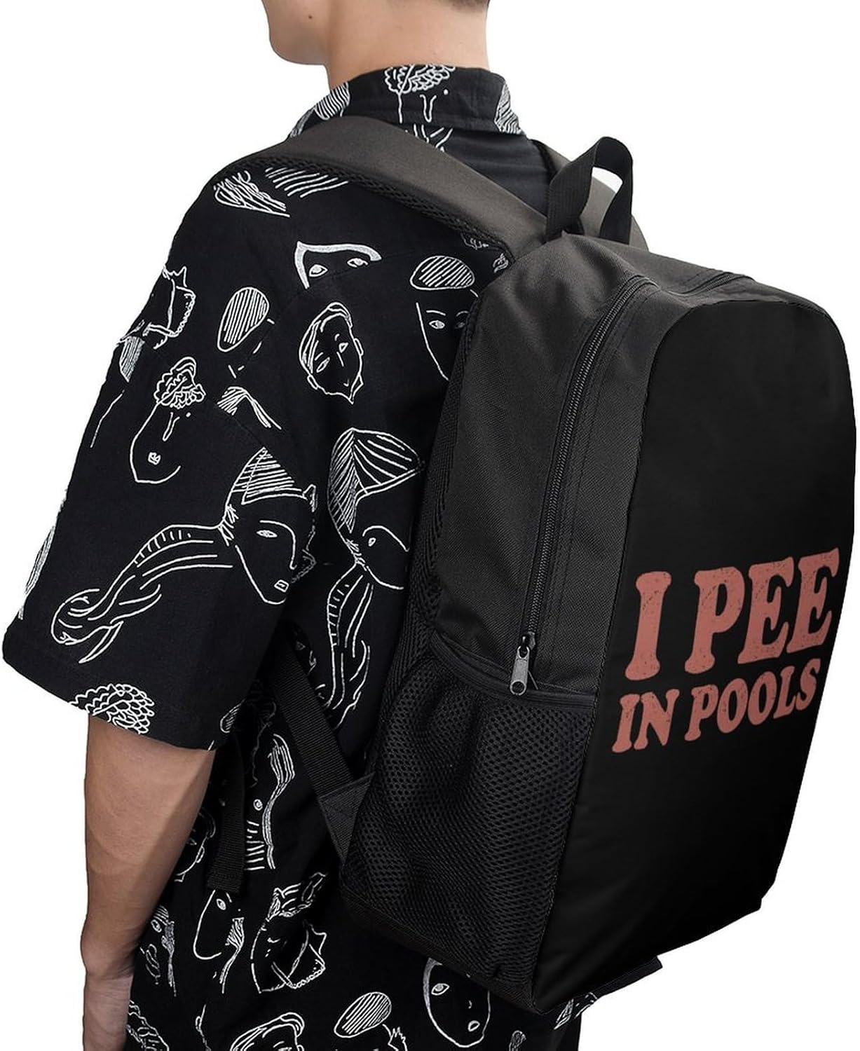 I Pee in Pools Travel Laptop Backpack for Men Women Fashion 17 Inch Shoulder Bag Bookbag Daypack