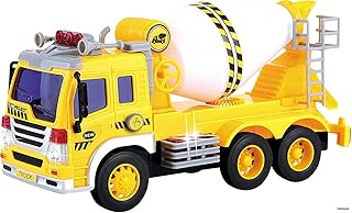 لعبة شاحنة خلط الأسمنت تعمل بالاحتكاك مع أضواء وصوت للأطفال من ميميتس، أحمر