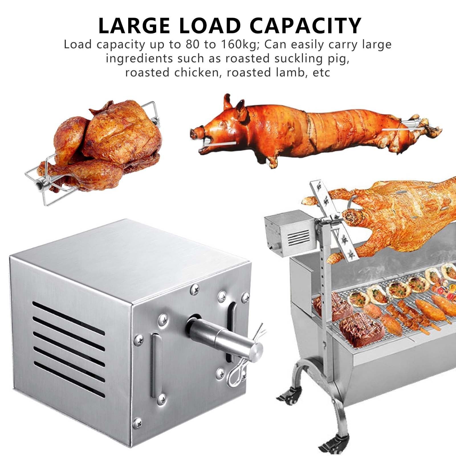 Motore Elettrico per Girarrosto per Barbecue, da 25 W A 40 W, da 80 A 160 kg, Motore in Acciaio Inox per Girarrosto per Barbecue, per Arrosti di Capra, Maiale, Pollo,140-160kg