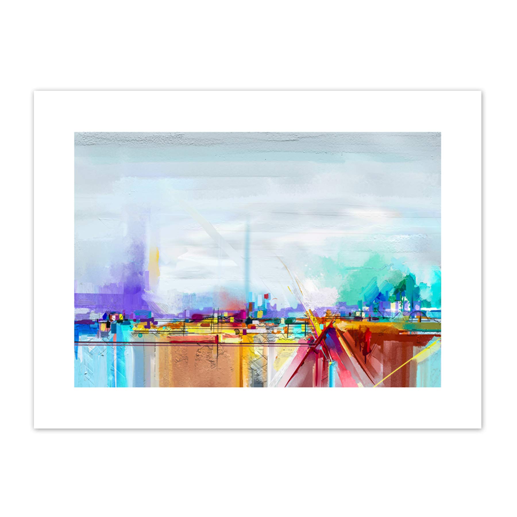 Wee Blue Coo Abstract Contemporary Landscape Art Print Canvas Premium Wall Decor Poster