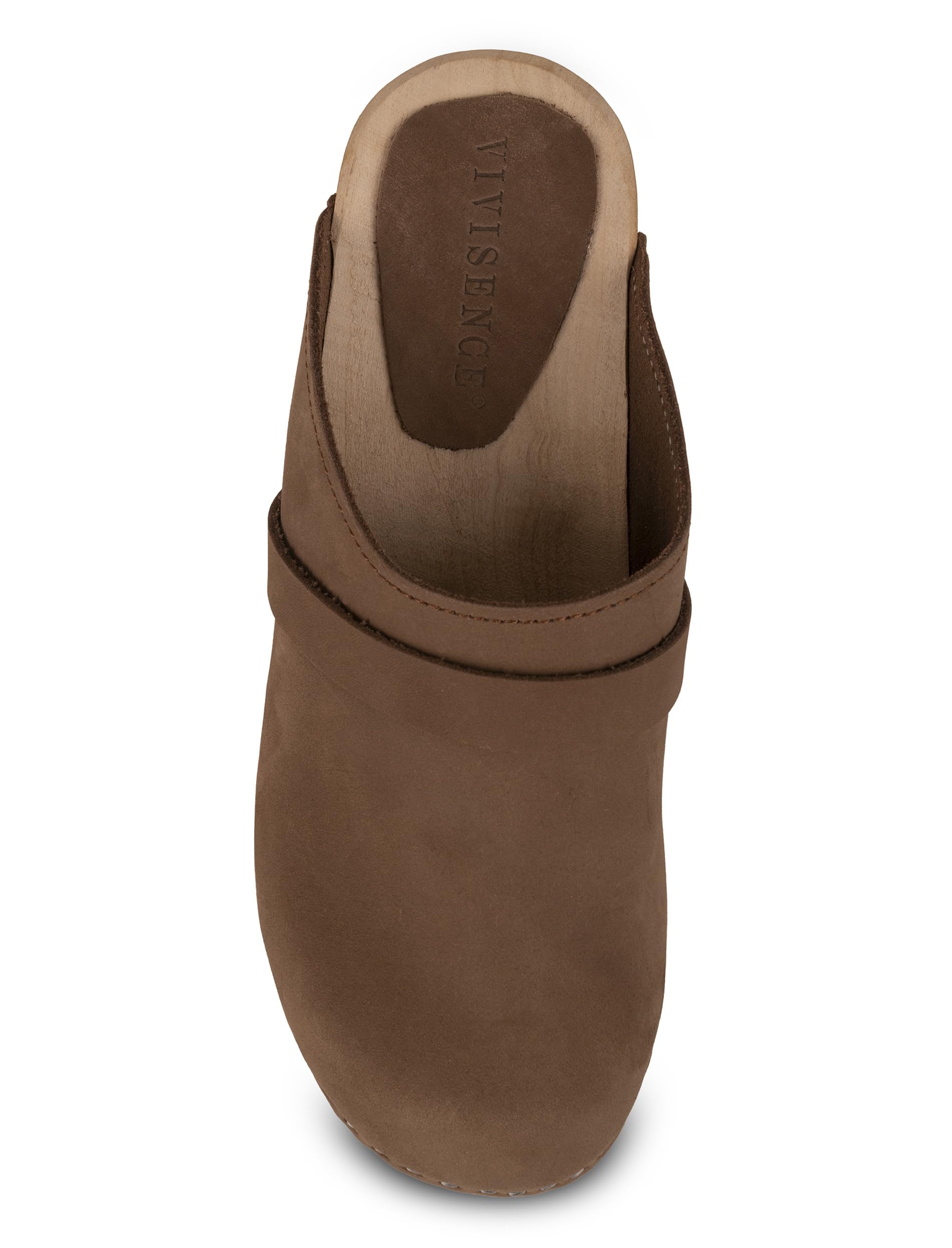 Vivisence Zoccoli Donna Nabuk, Suola in Legno, Punta Chiusa, Slip On Comodi per Uso Quotidiano