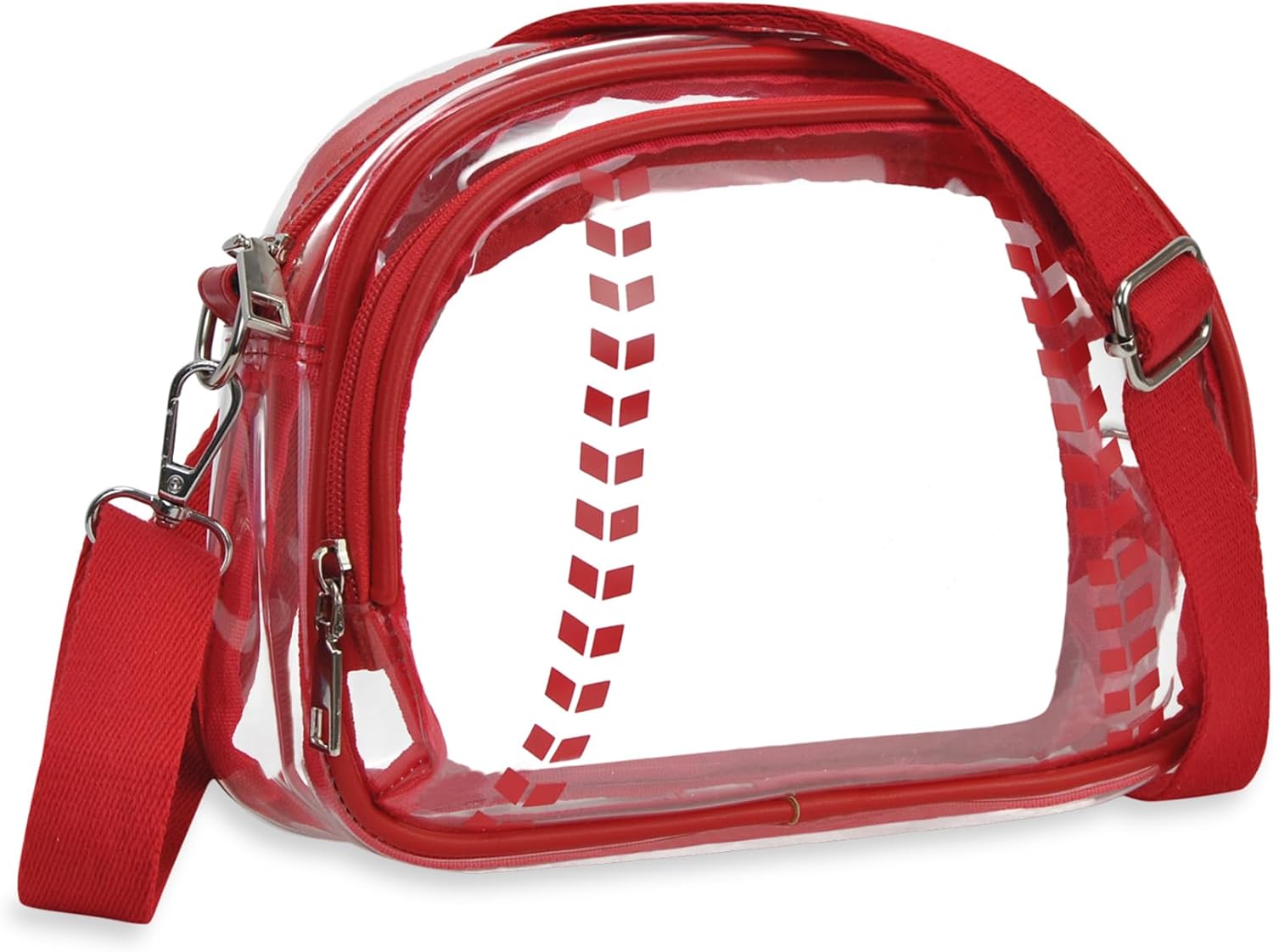 Sport Theme Crossbody Purse Vegan Leather Shoulder Bag for Women, Functional Handbag with Adjustable Strap for Game Day