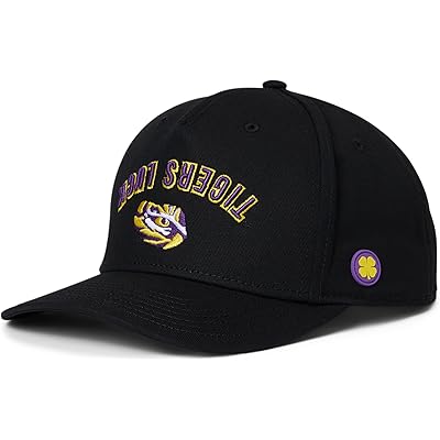 Black Clover Lsu Game Day Adjustable Snapback Hat black/cotton twill purple 3d embroidery