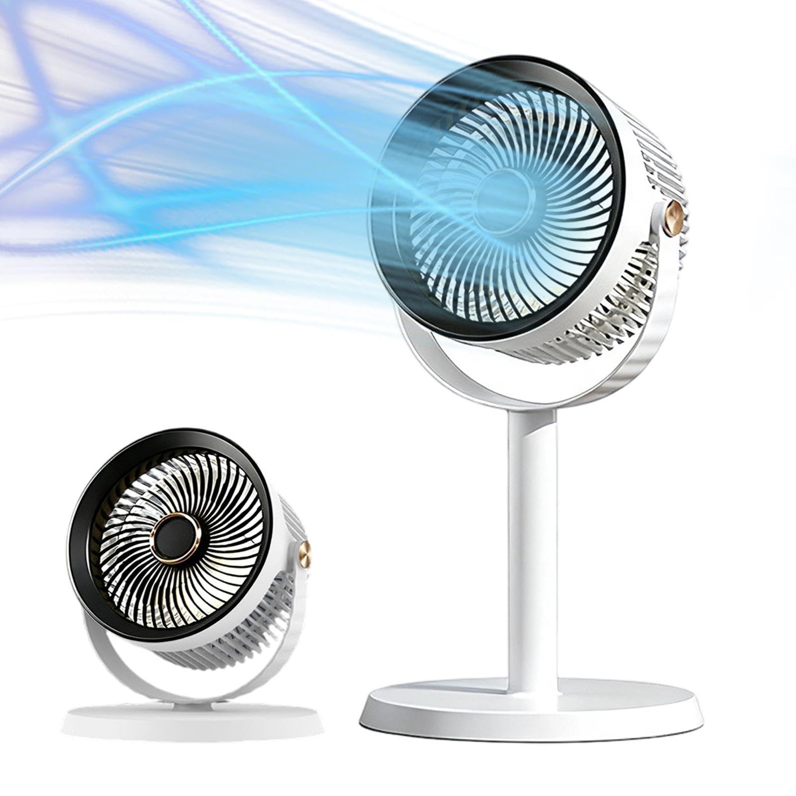 Ventilatore a piantana Ricaricabile 5 Velocità Silenzioso con Luce Notturna | Ventilatore da terra silenzioso e potente Per Soggiorno Ufficio Casa Cucina Dormitorio Interno Esterno Campeggio