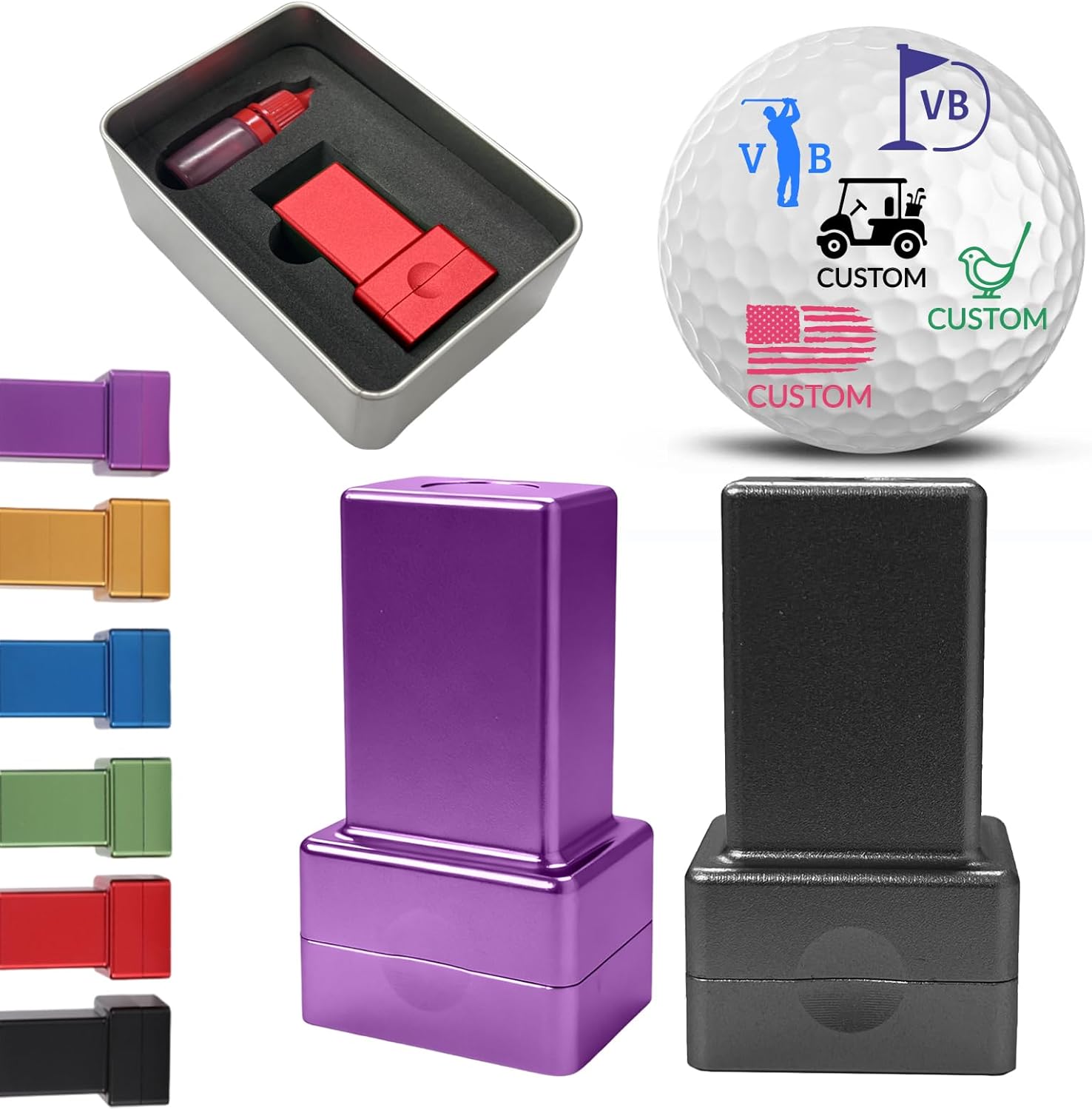 Personalised Golf Ball Stamp - Large Self Inking Golf Ball Marker Quick Dry Waterproof Logo Stamp Golfer
