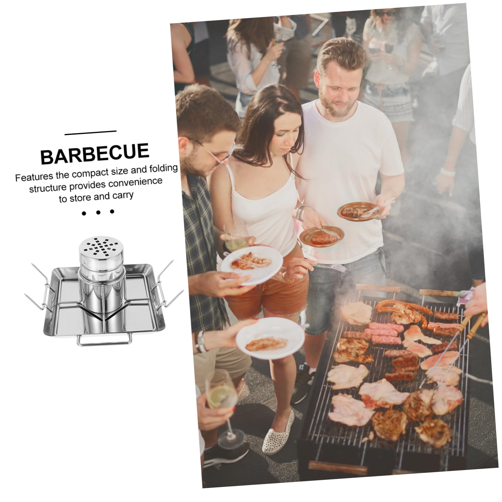 ibasenice Soporte para Pollo De Acero Inoxidable Rejilla para Barbacoa De Exterior para Camping Plateada Resistente Al Calor Fácil De Usar Parrillas De Pollos Al Aire