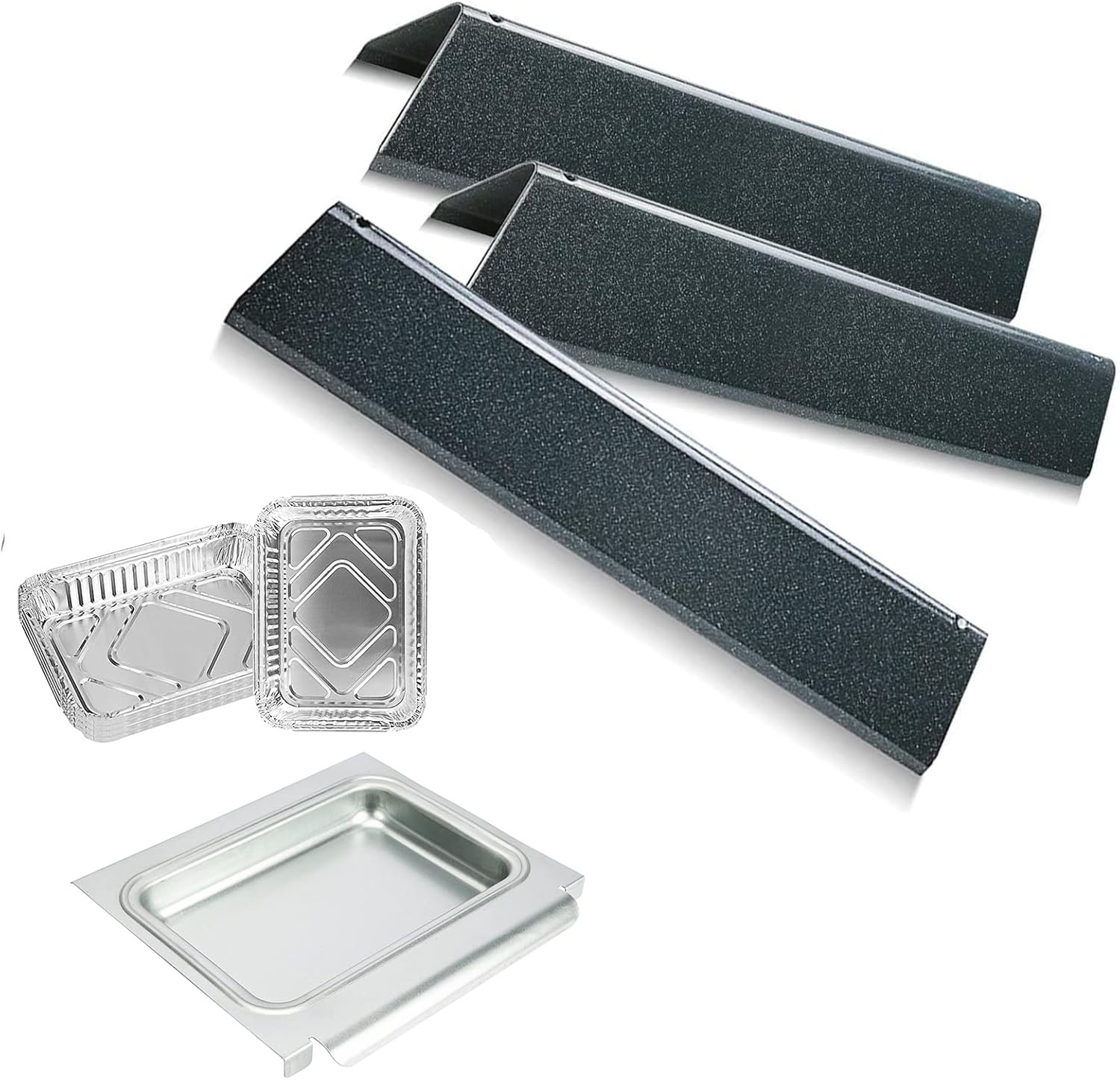 Uniflasy 7635 15.3 Inch Flavorizer Bars 67047 Catch Pan Holder for Weber Spirit II 210 Series Spirit E210 S210