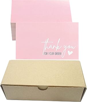 RXBC2011 Thank you for your order Card Thank you Cards Package Insert for online business Pack of 500 pink