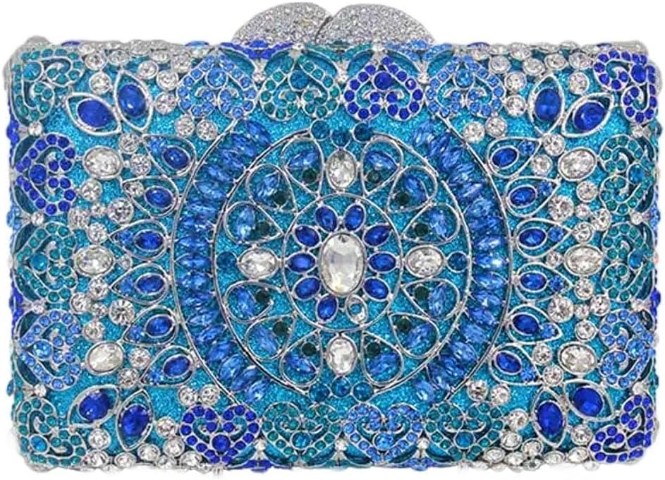 Sparkly Women Rhinestone Clutch Purse Hollow Out Evening Bag Metal Bag Diamonds Handbag for Party Cocktail