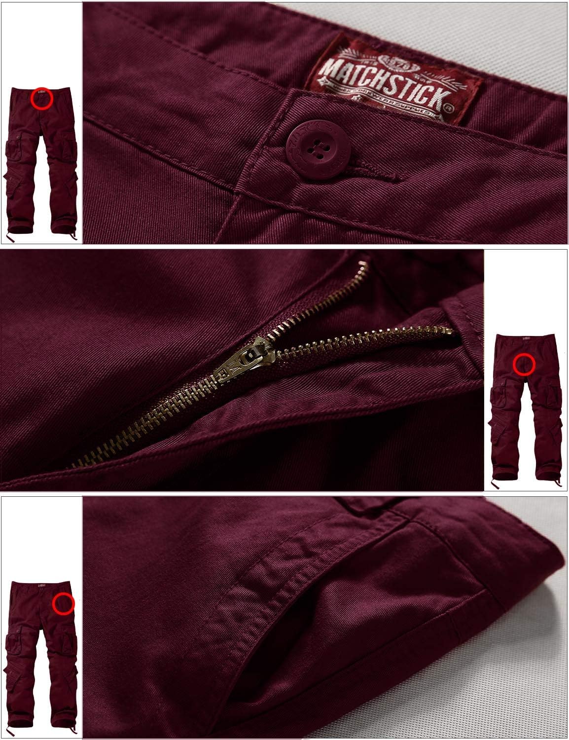 Match Men's Wild Cargo Pants 44 Red