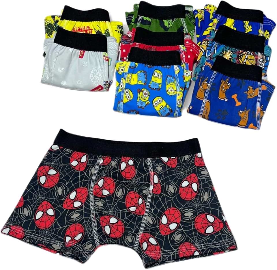 Cueca Infantil Menino Boxer Confortável Estampadas para meninos kids Box 5 peças