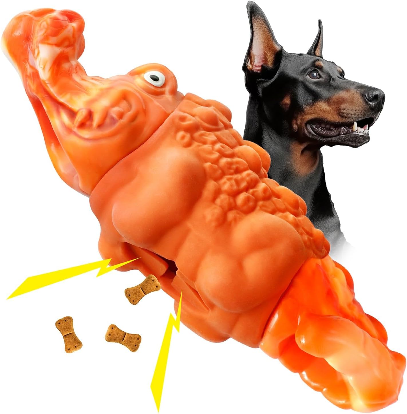 Tough Dog Chew Toys for Aggressive Chewers, Interactive Treat Dispensing Dog Toy, Durable Dog Toys for Medium & Large Dogs – Great for Boredom