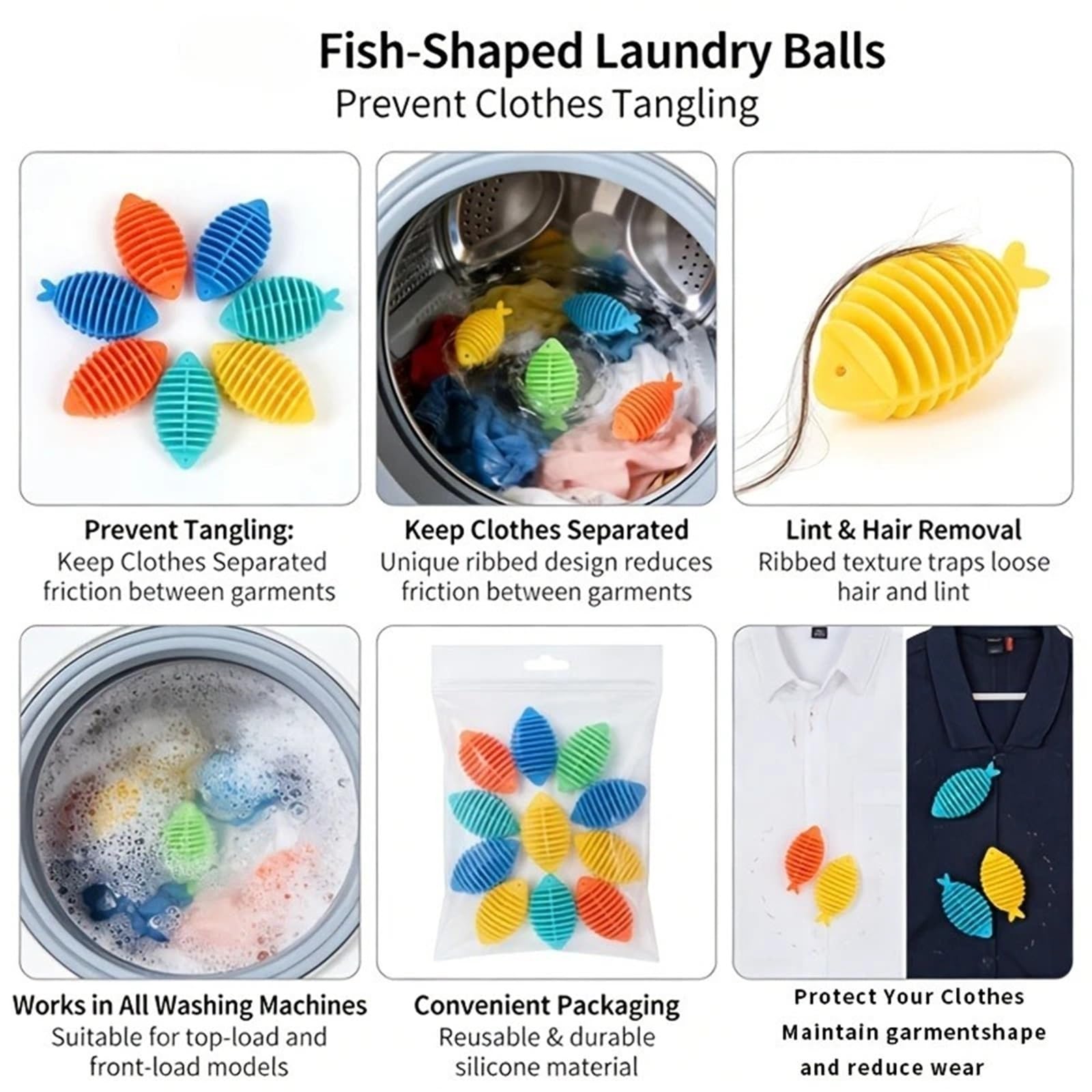 Palline Per Lavatrice Palline for bucato da 40 pezzi | Lavatrice Antigroviglio, Asciugatrice for Lavatrici, Morbida A Forma Di Pesce