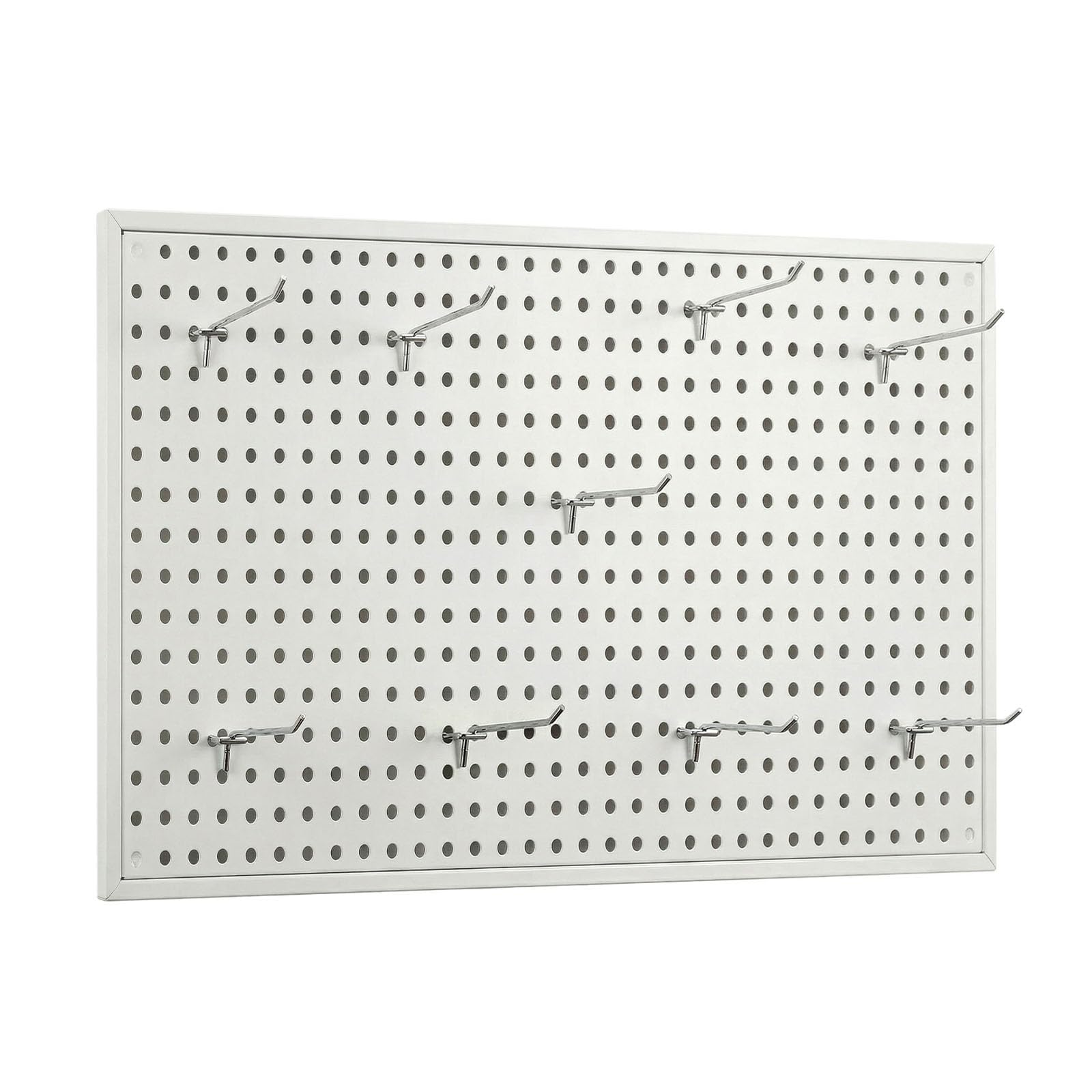 Werkzeugwand Metall Lochwand mit Rahmen, Pegboard mit 10 Haken, 6mm Löcher, Erweiterbare Werkzeuglochwand für Werkstatt, Garage, Werkstatteinrichtung, Keller(Weiß,40x60cm(3PCS))