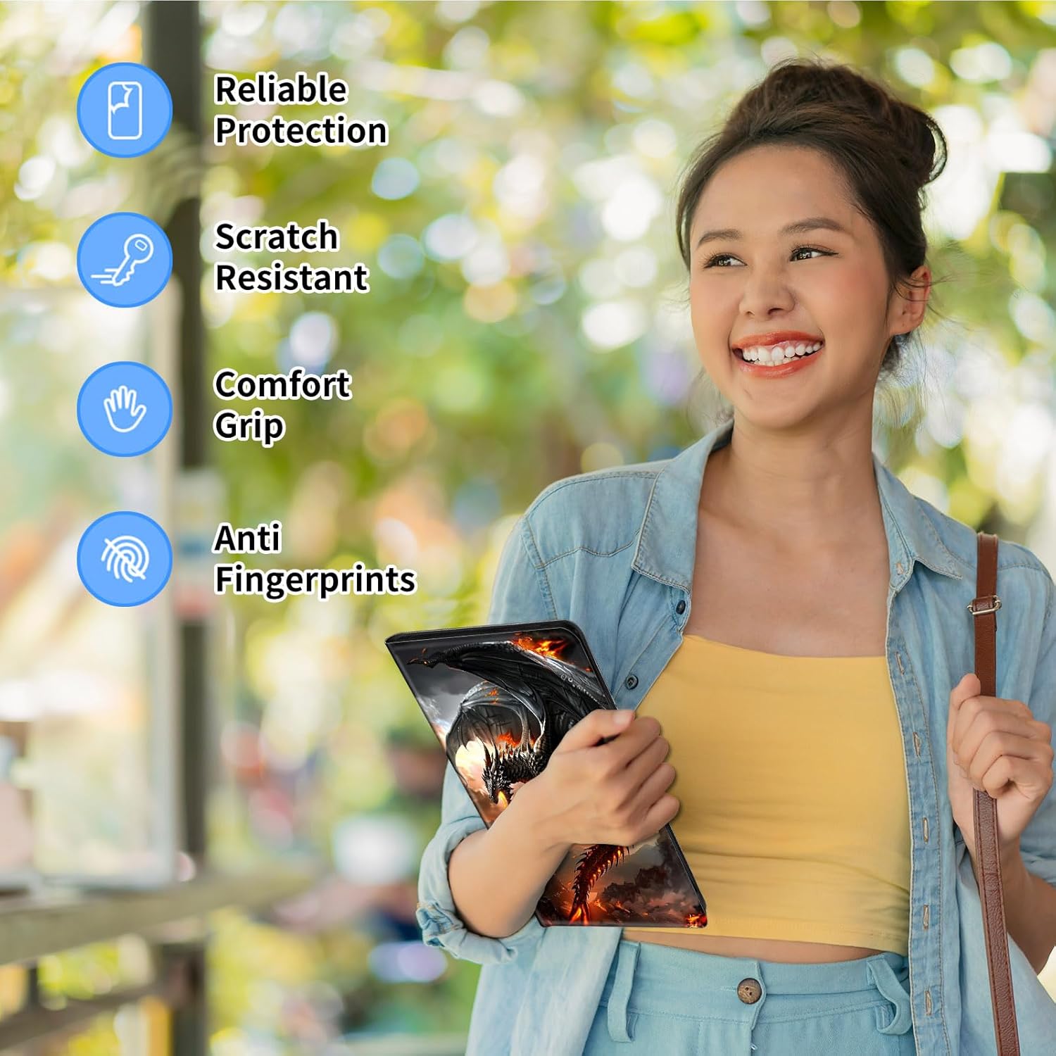 Case for 6.8" Kindle Paperwhite (11th Generation-2021) and Kindle Paperwhite Signature Edition Slim PU Leather Lightweight Adjustable Stand Smart Cover with Auto Wake/Sleep,Fire Dragon