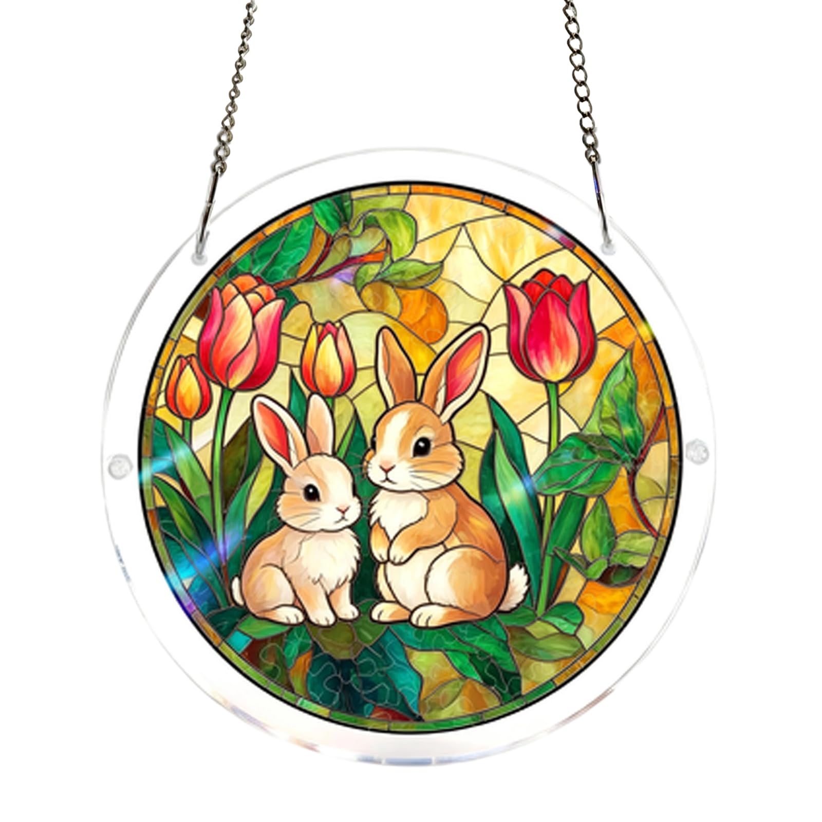 83Piece Acrylic Puzzles Suncatcher for Adult, 7.4inch Acrylic Suncatcher Wall Hanging, Stained Glass Acrylic Puzzle for Adult, Gifts for Mother (H)
