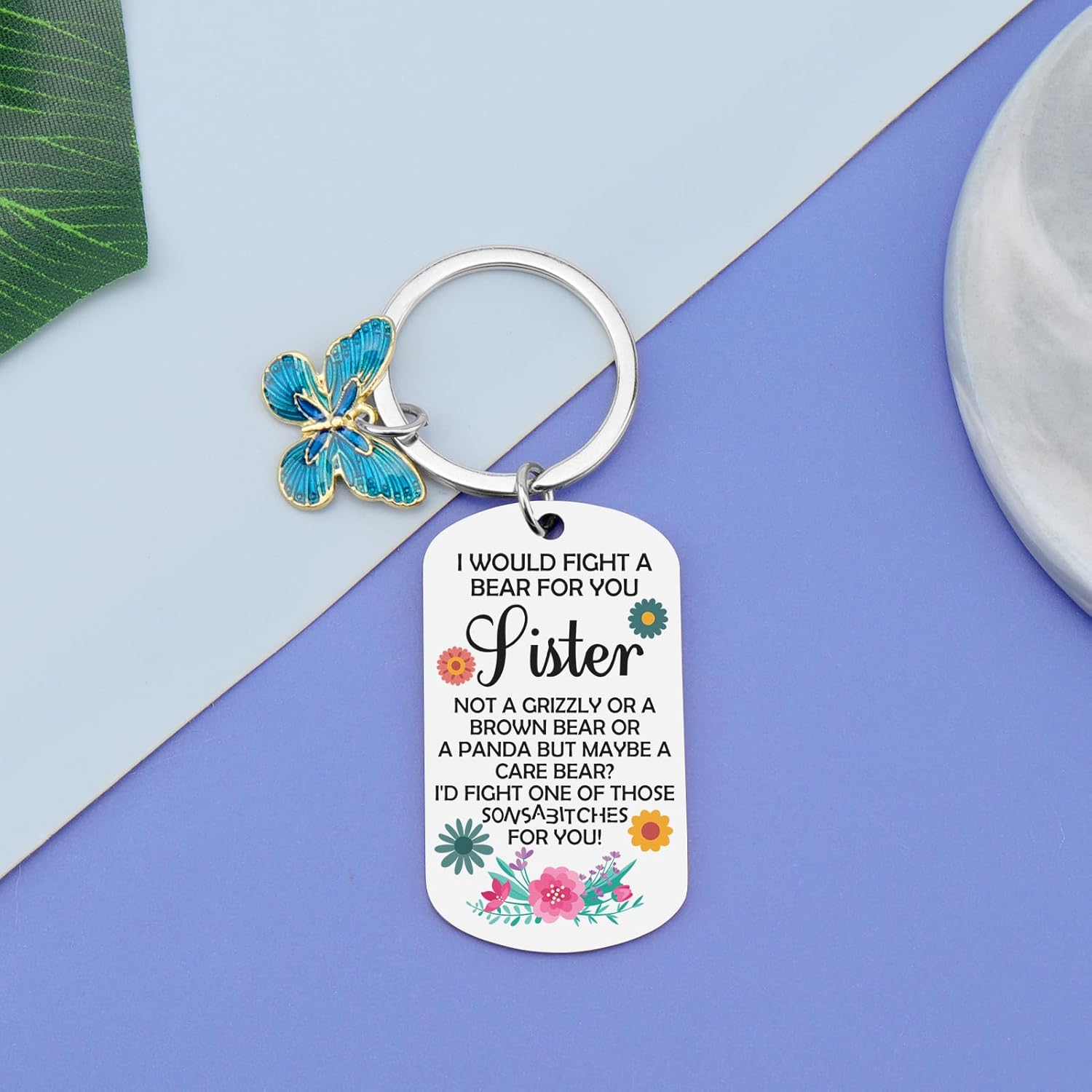 Vadaka Sister Birthday Keychain from Brother Funny Sister Keychain Birthday Gifts for Sisters Graduation Gift Little Sisters Gift from Big Brothers Christmas Valentines Day Gifts Keychains - Image 3
