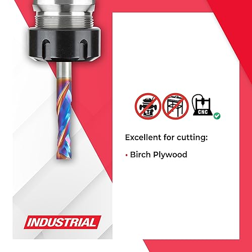 Miniatura 47 de Amana Tool Spektra Extreme Tool Life - Broca de carburo sólido CNC de compresión en espiral, 46010-K, 3/8 D x 1-1/8 CH x 3/8 vástago x 3 pulgadas