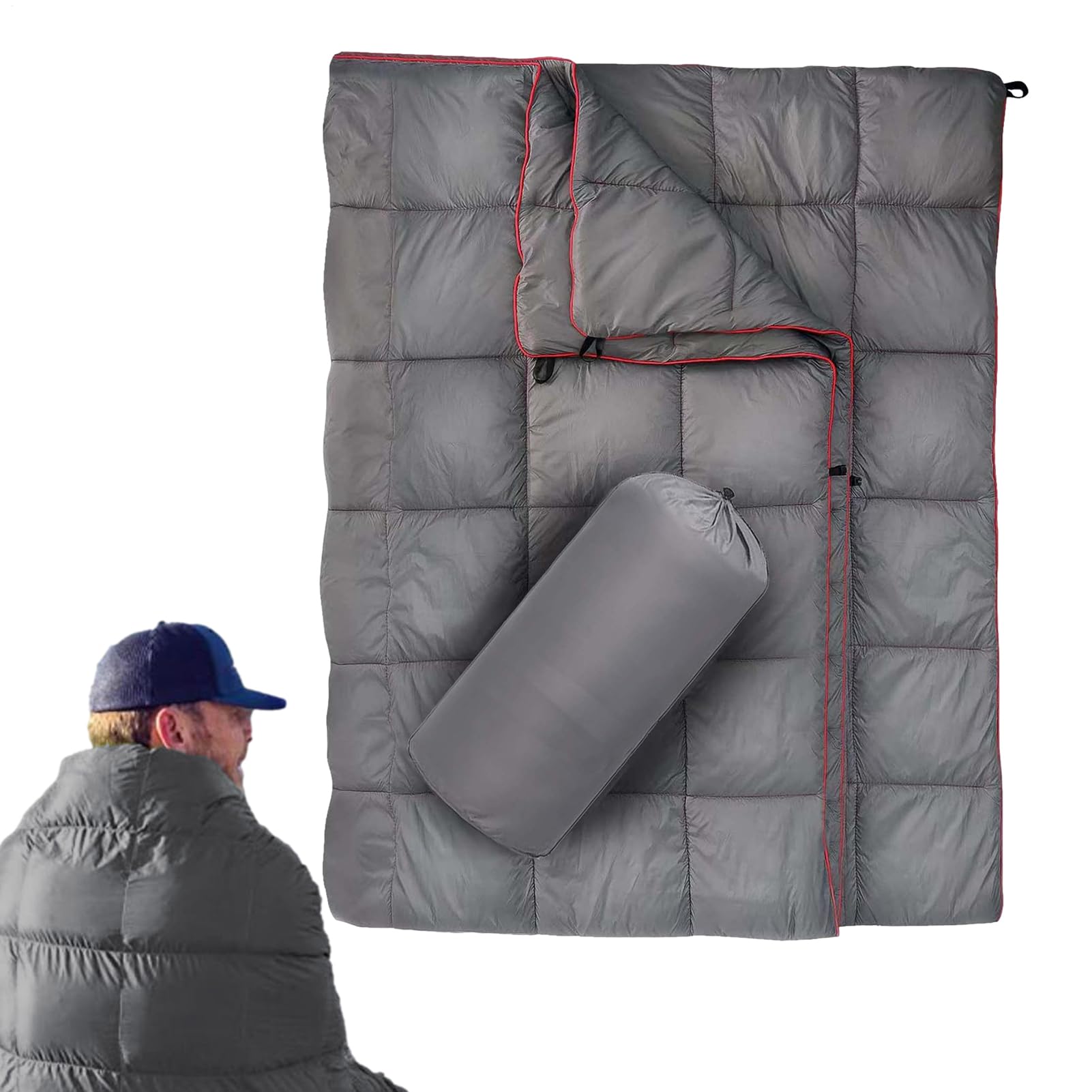 Couette en Duvet légère - Couverture de Camping imperméable, Douce | chaude et portable, doudou - Jeté d'extérieur compact | pour la randonnée, la randonnée en sac à dos en toute saison |