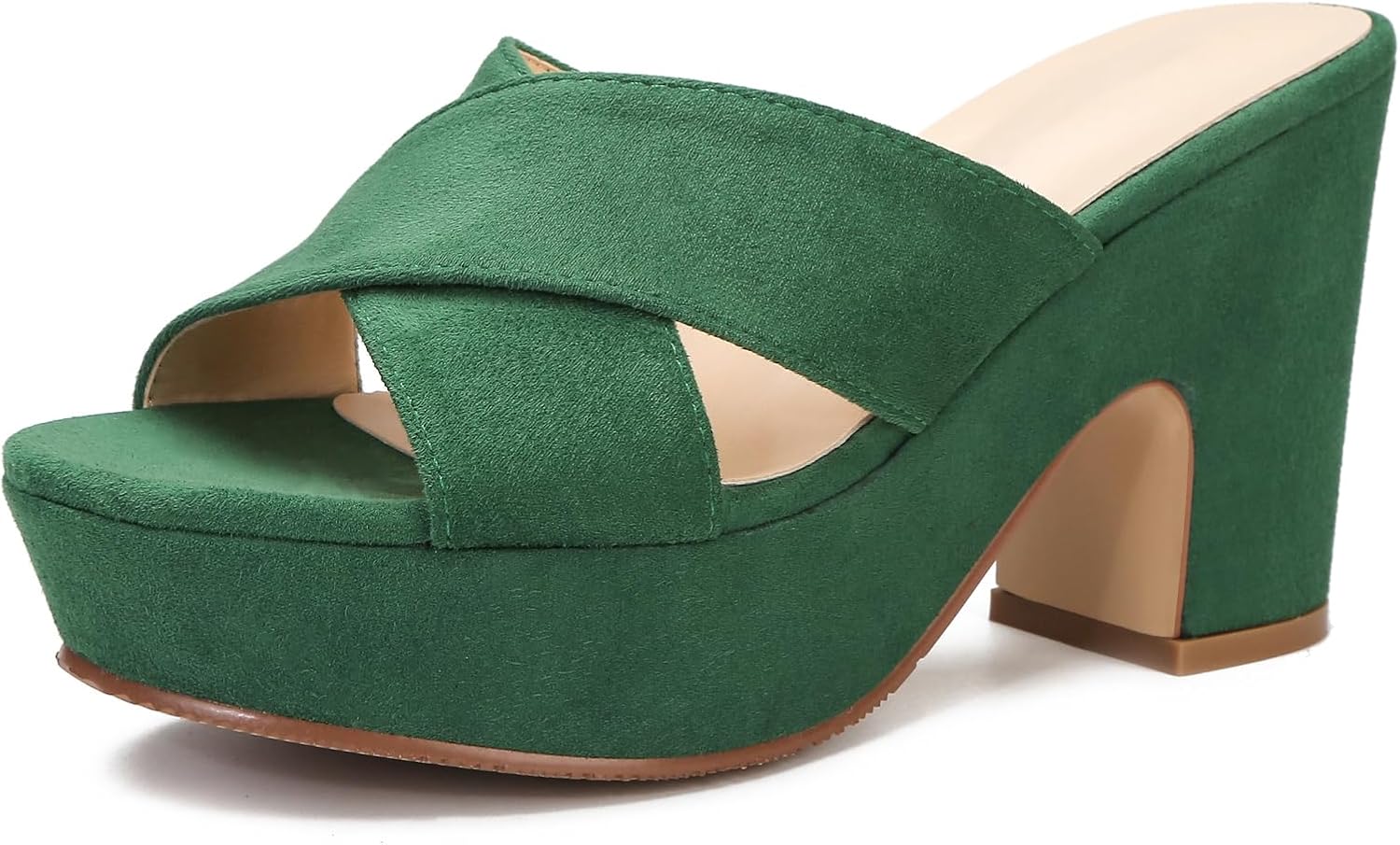 sexrosly Women's Platform Sandals Wedges Heels Sandals Open Toe Slip On Platform Heels Mules Dressy Pumps